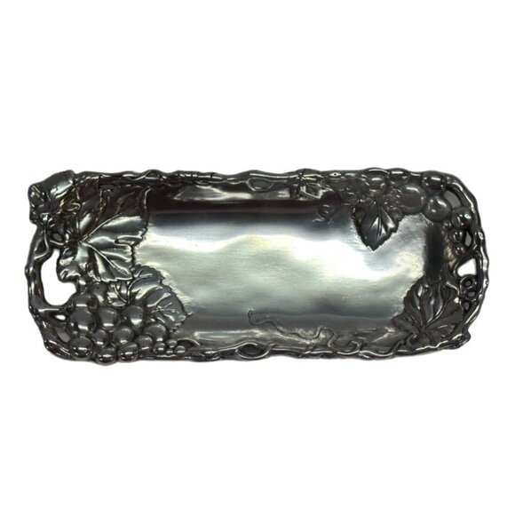 Arthur Court Grape rectangular butter tray Aluminum Hollowware ViNTAGE! - Picture 2 of 4